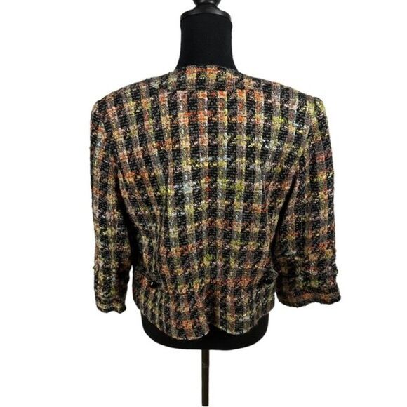Anthracite Multi Color Tweed Open Front Jacket 12 - Picture 5 of 8